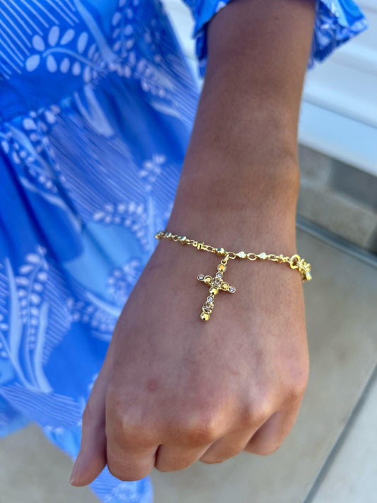 Miley Cross Charm Bracelet