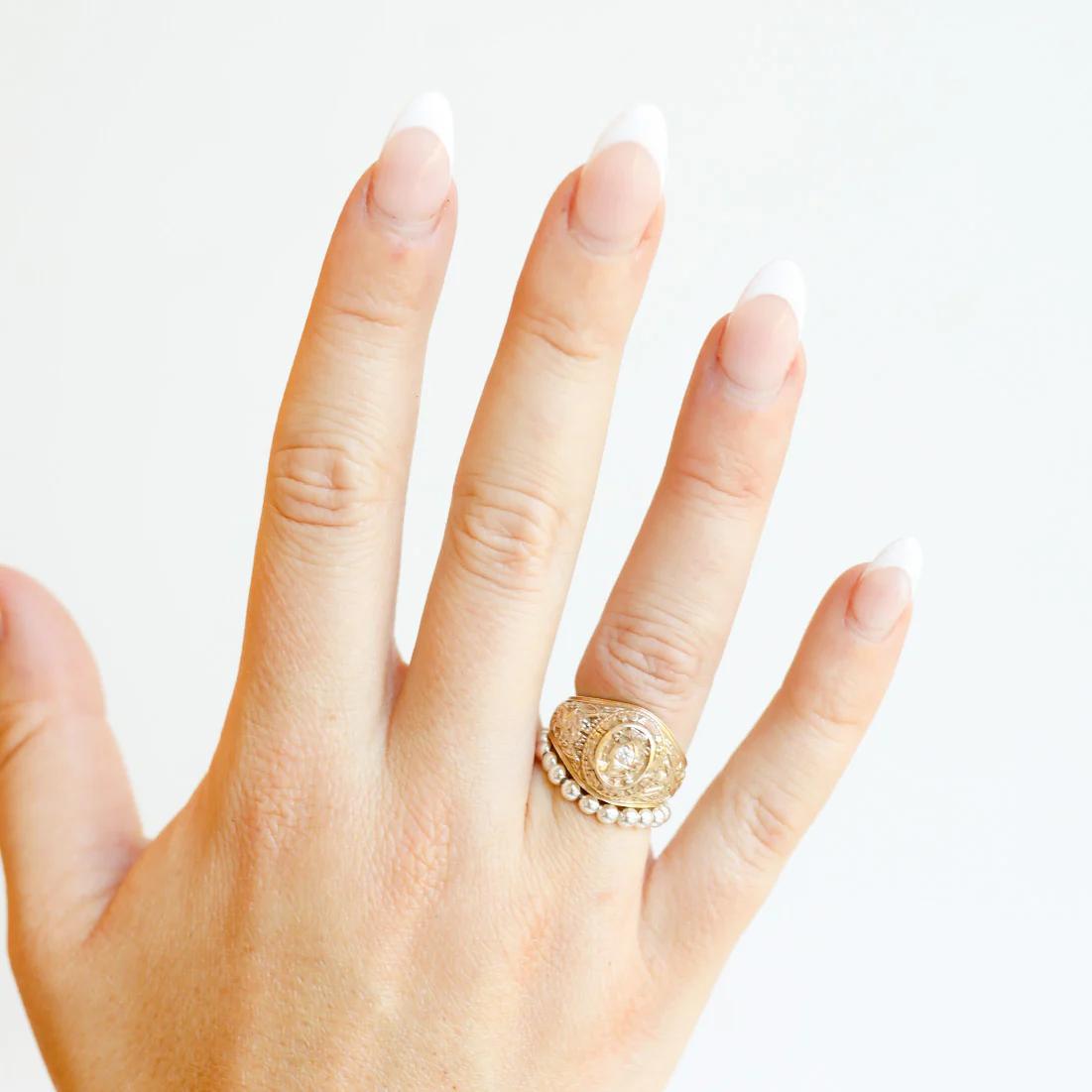 Lauren Beaded Band 3MM Silver