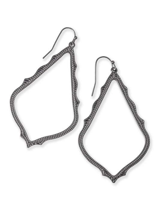 SOPHEE EARRINGS GUNMETAL METAL