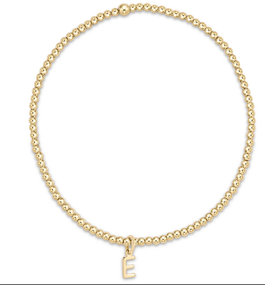 Classic Gold 2mm Bead Bracelet - Respect Gold Charm - B