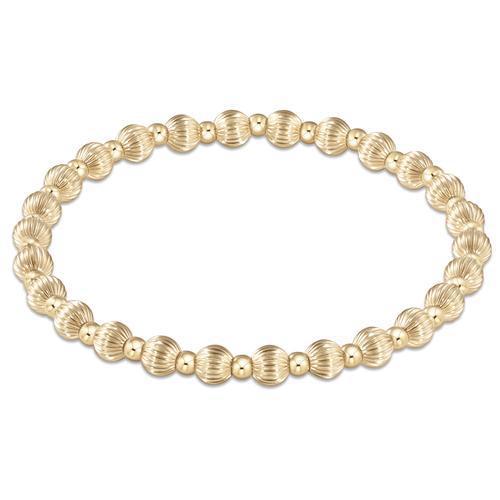 Dignity Grateful Pattern 5mm Bead Bracelet - Gold