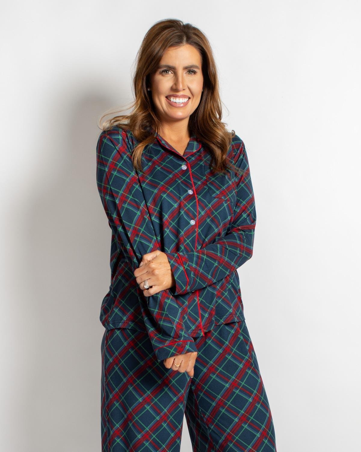 Layton Plaid Long Sleeve Button Up Pajama Sleep Shirt