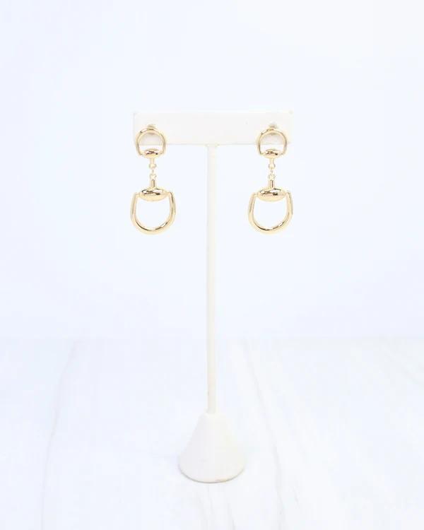 Gold Logan Horsebit Dangle Earring
