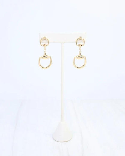 Gold Logan Horsebit Dangle Earring