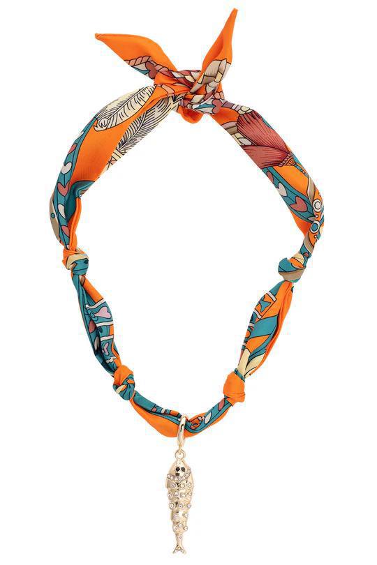 CHARMED By Canvas Scarf Necklaces with Charm