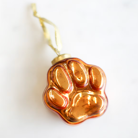 Tiger Paw Glass Ornament