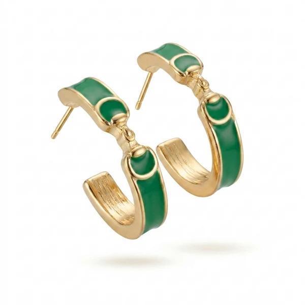 Derby Horse Bit Color Hoop Earrings