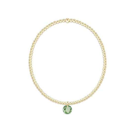 Classic Gold 2mm Bracelet- Reflection Small Charm- 08