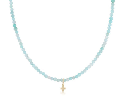 15" 3mm Gemstone Signature Cross Choker