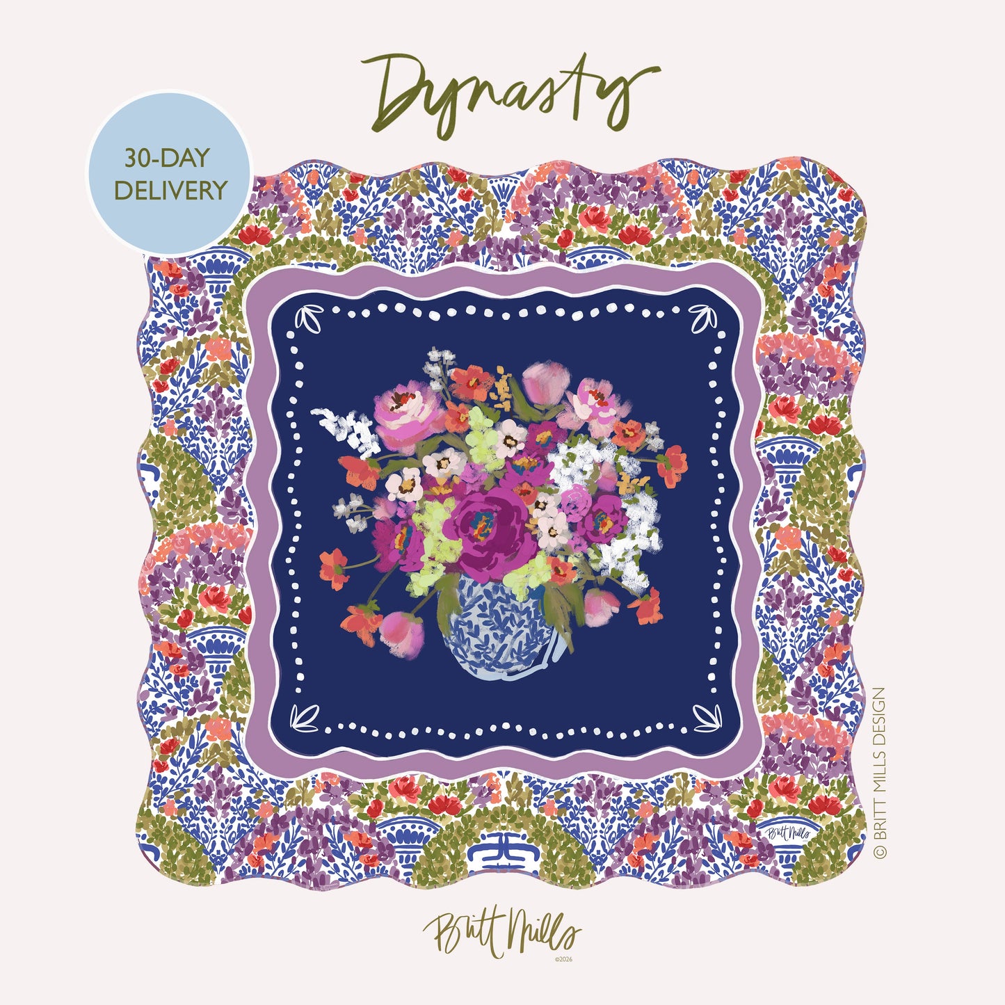 Britt Mills Mahjong Mats (Non-Neoprene): Dynasty