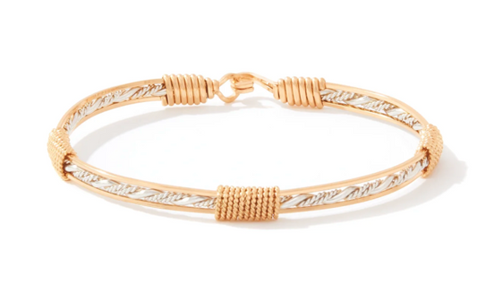 Wrapped In Love Bracelet - 14k Gold Artist Wire and Sterling Silver