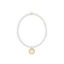 Classic Pearl 3mm Guardian Angel Disc Bracelet
