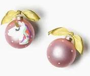 UNICORN ROUND GLASS ORNAMENT