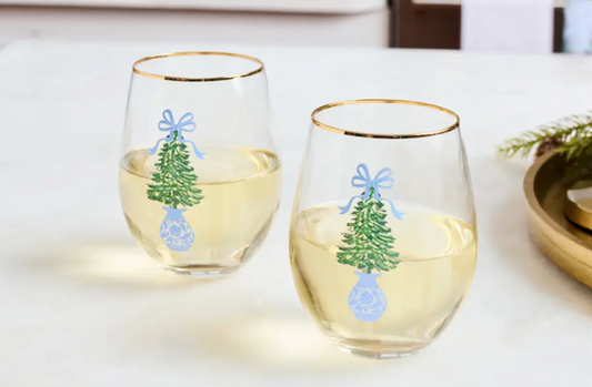Wine Glass Winter Pines