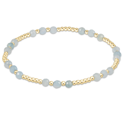 Gemstone Gold Joy Pattern  3mm Bead Bracelet