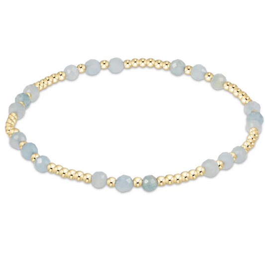 Gemstone Gold Joy Pattern  3mm Bead Bracelet