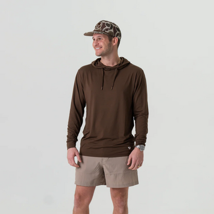 Performance Hoodie - Heather Brown
