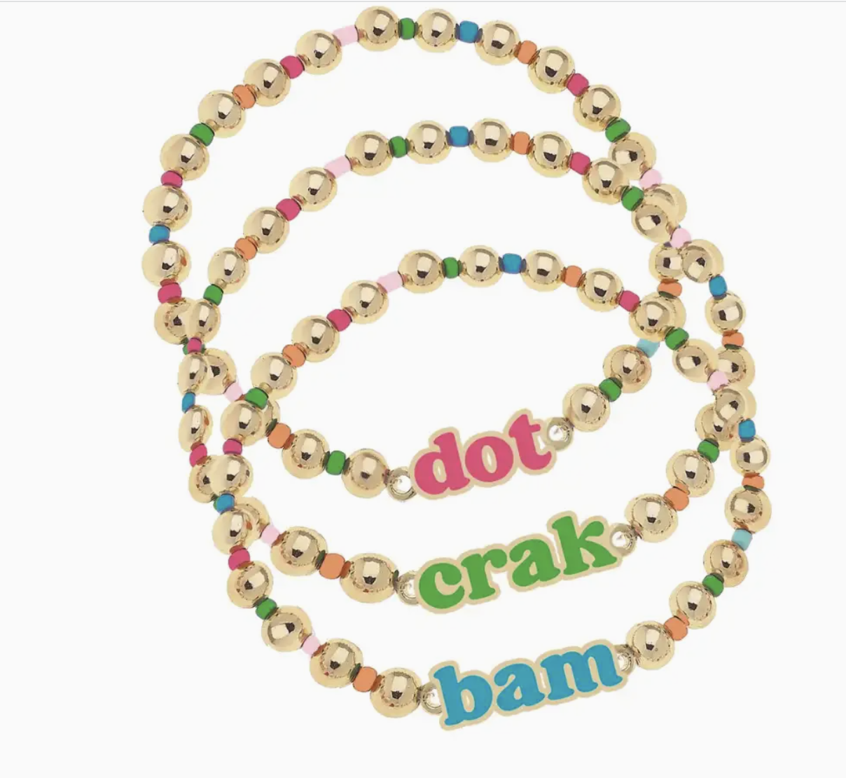Dot Crack Bam Rainbow Bracelet Set of 3