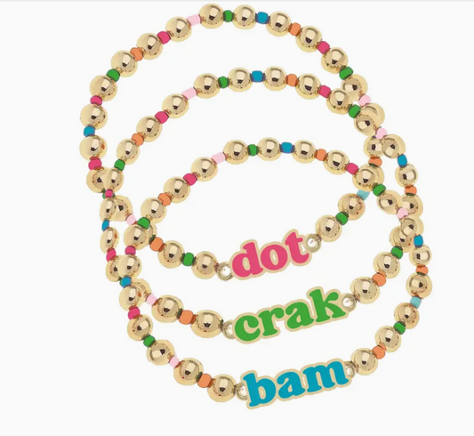 Dot Crack Bam Rainbow Bracelet Set of 3