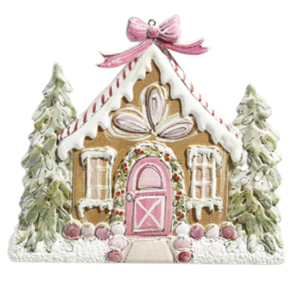 Pink Gingerbread House Ornament