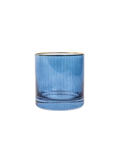 Ribbed Blue Glassware