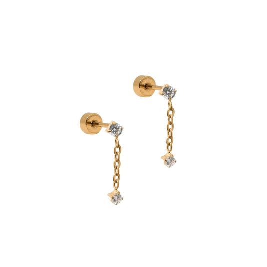 Gold Holland Screwback Stud Earrings