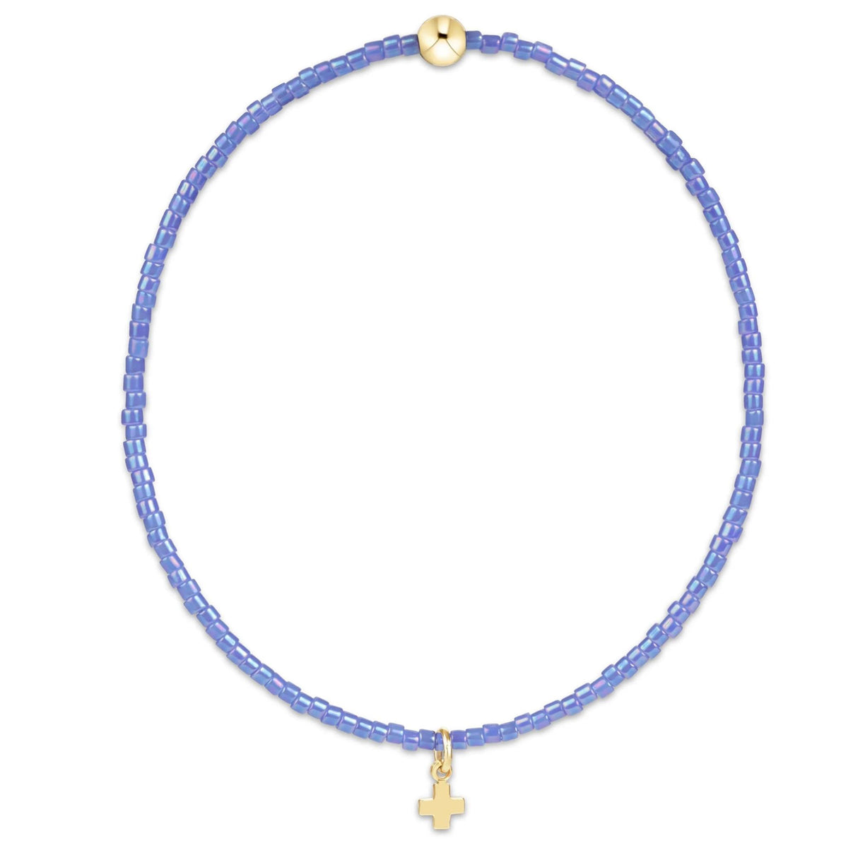 Hope Classic Bright Blue Bracelet - Signature Cross Small Gold Charm