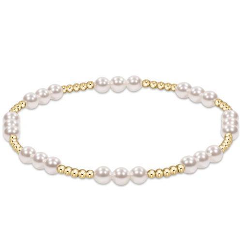 Classic Joy Pattern 4mm Bead Bracelet - Pearl