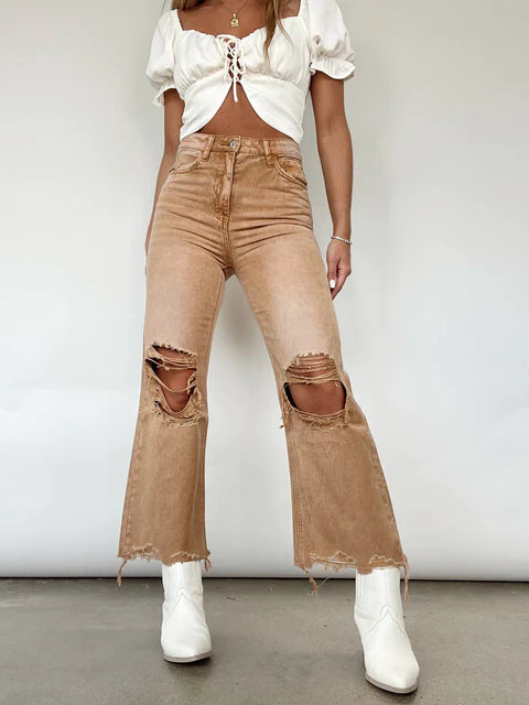 90s Vintage High Rise Crop Flare Jeans
