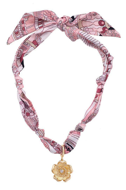 CHARMED By Canvas Scarf Necklaces with Charm