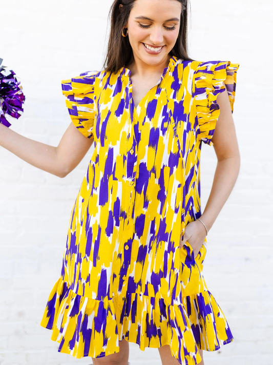 Dress Abby Tlgt Time Purple/Gold