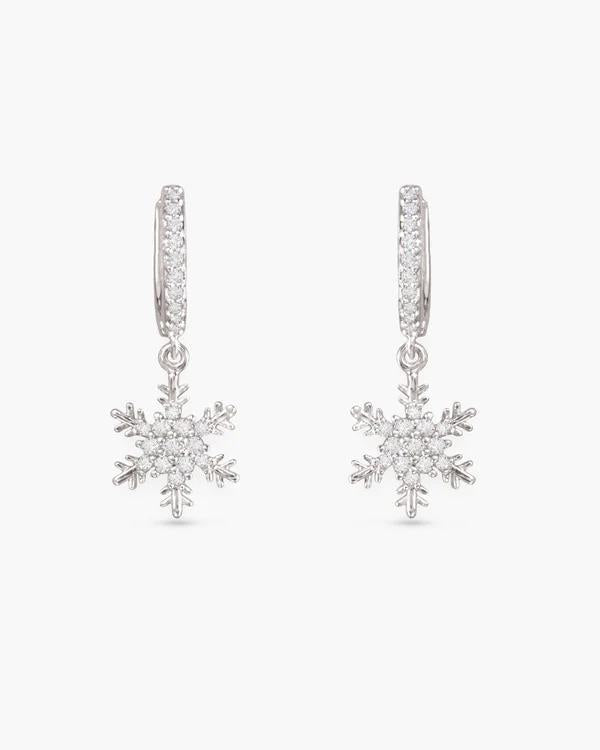 Silver Snowflake Drop Earrings