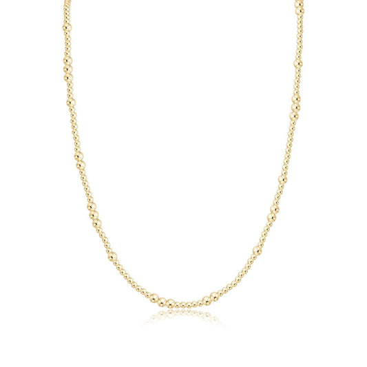 17" Choker Beaded Hope Unwritten Gold 3mm