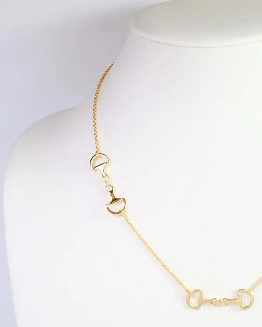 Thoroughbred Horsebit Necklace Gold