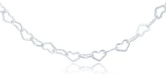 17" Choker Love Chain - Sterling