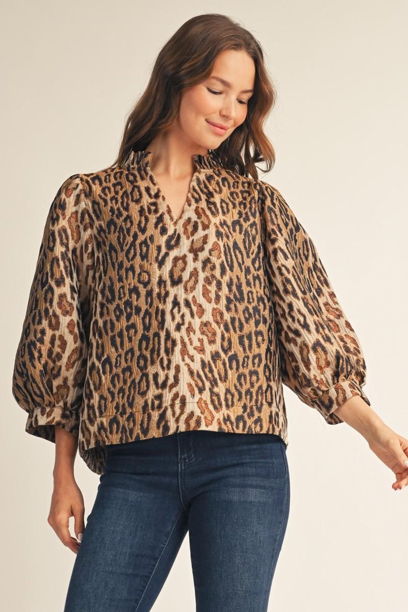 Collins Leopard Jacquard Top