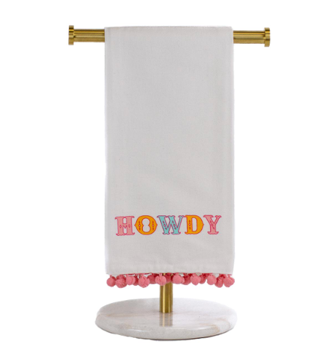 Howdy Friends Pom Pom Hand Towel