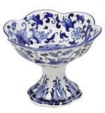 4.5" H Blue and White Porcelain Compote