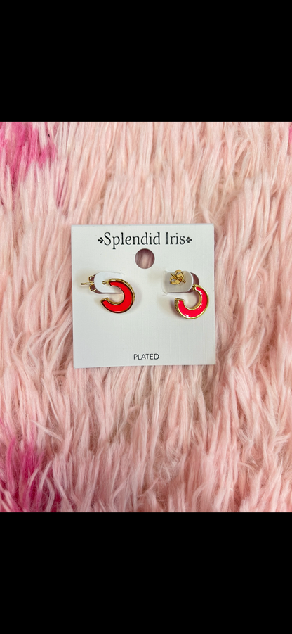 Small Colorful Pave Hoop