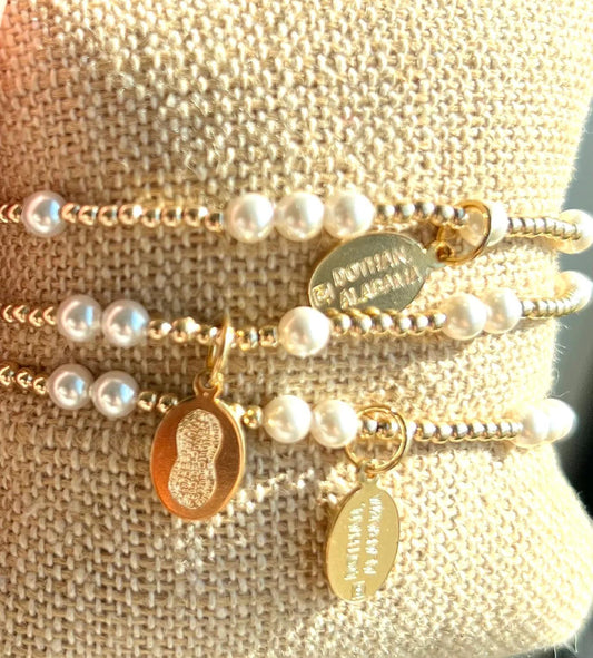 Hope Unwritten Bracelet - Pearl - Custom 8mm Disc - Hissyfits Peanut