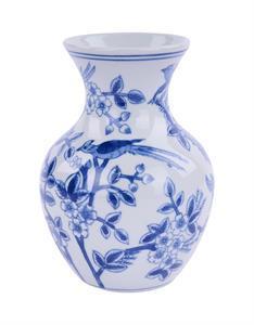 6.25"H X 4.25" Dia Porcelain Blue Vase