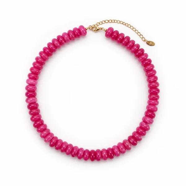 Modern Resin Beaded Statement Necklace