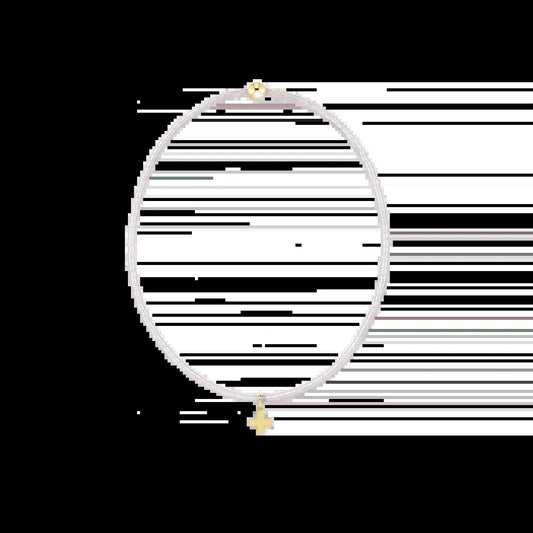 Hope Classic Silky White Bracelet- Signature Cross Small Gold Charm