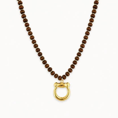 Horse Bit Wood Beaded Necklace
