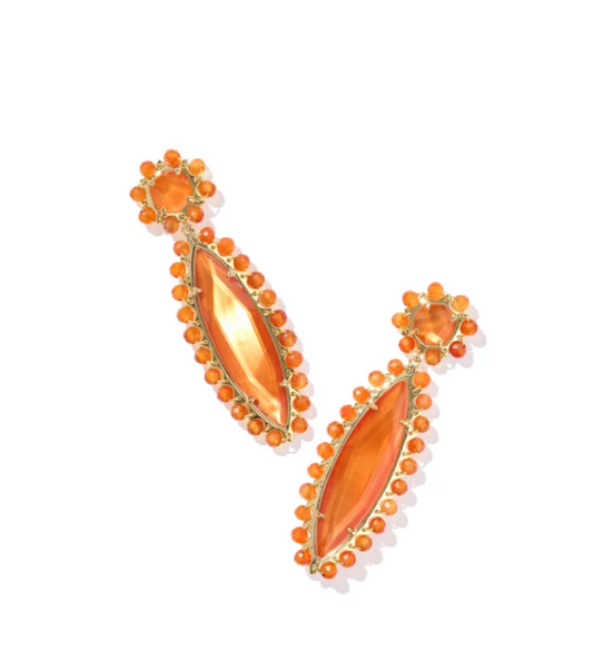 Genevieve Beaded Stm Ear Gold Papya Mop
