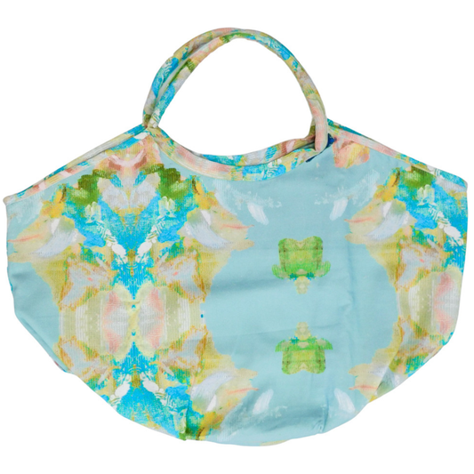 Stained Glass Blue Tote Bag: One Size