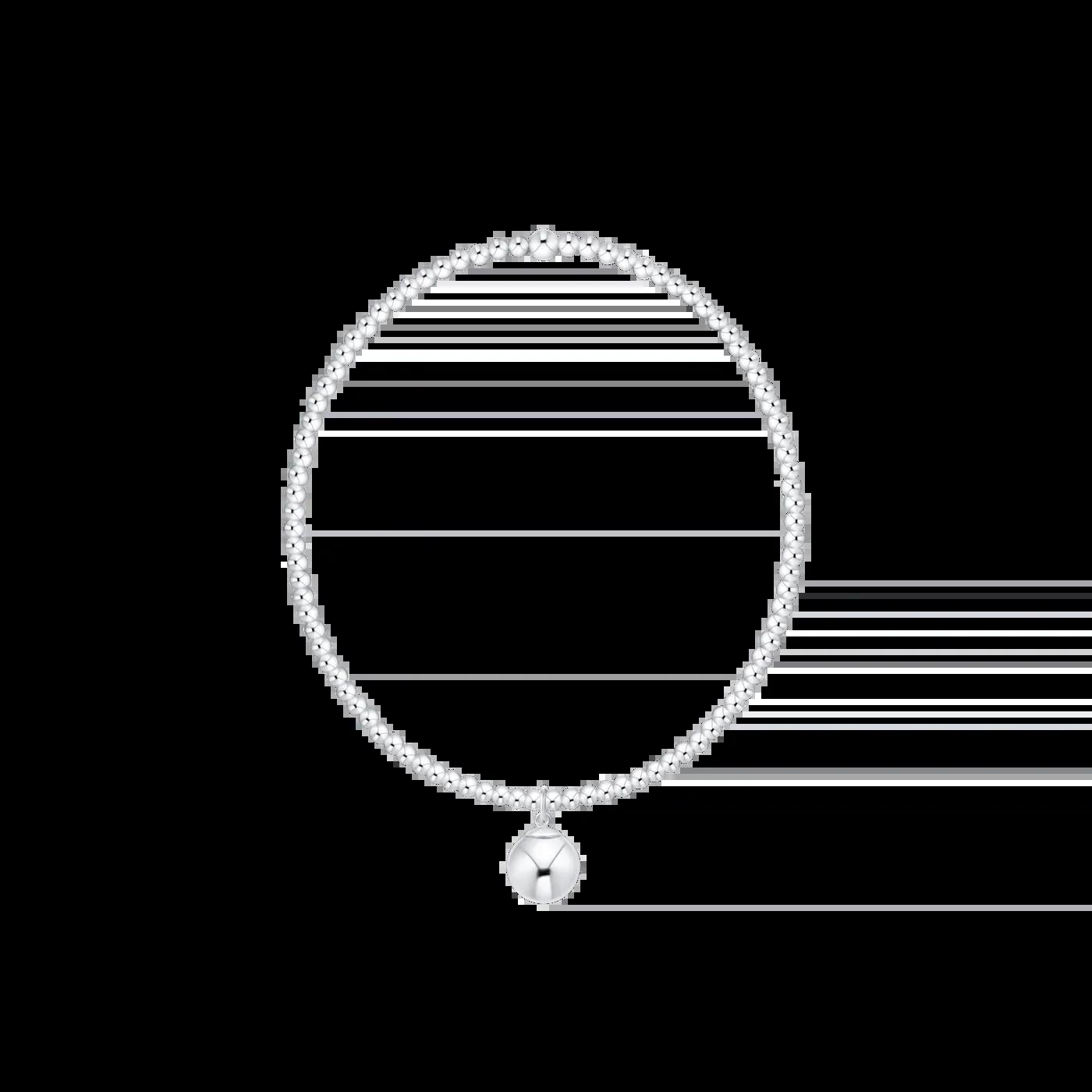 Classic Sterling 2mm Bracelet- Classic Sterling 8mm Charm