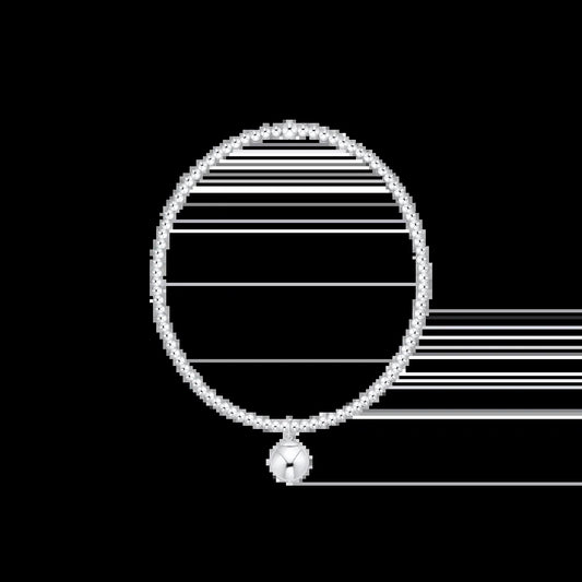 Classic Sterling 2mm Bracelet- Classic Sterling 8mm Charm