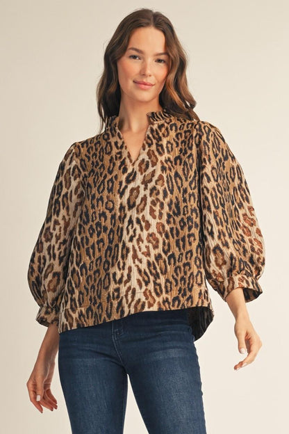 Collins Leopard Jacquard Top