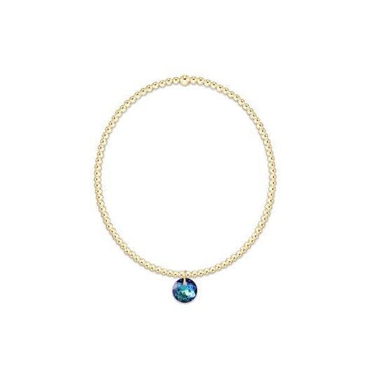 Classic Gold 2mm Bracelet- Reflection Small Charm- 12